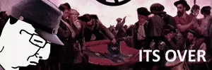 chudjak, its over, 1soyjak, black hair, clothes, confederate, drawn background, glasses, hair, hat