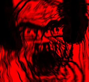 feraljak, angry, blood, bloodshot eyes, clenched teeth, cracked teeth, distorted, glasses, horror, red background
