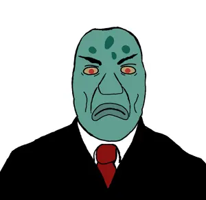 rafaeljak, angry, closed mouth, clothes, green skin, looking at you, necktie, no beard, no glasses, open eyes