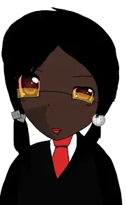 britbonghater68, jartylina cuckanabe, femjak, jartycuck, black hair, black skin, closed mouth, drawn, female, glasses