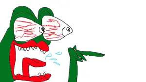 pepe, amphibian, animal, big lips, bloodshot eyes, eyes popping, frog, green skin, hand, lips