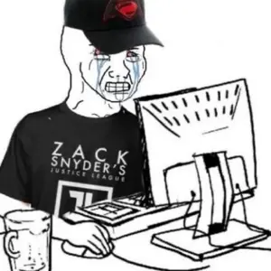 crying wojak, wojak, bald, black eyes, bloodshot eyes, cryboy, crying, half body, half open mouth, looking to the right