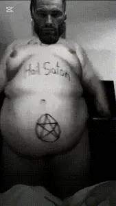 gigachad, gigachaded, bed, belly, black and white, fat, fatass, full body, holding object, monochrome