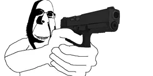 rapeson, cobson, hornyson, rapeson, 1soyjak, arm, bald, biting lip, bushy eyebrows, clothes