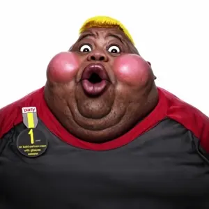 hunky, alicia, fat alicia, hunky twink sex machine, hunky twink sex machine, oh my god she is so attractive, black skin, blonde hair, blush, closed mouth