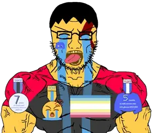 kratos, tyler oswald trump, chudjak, chudjak front, muscular chud, 1 year on bald men with glasses website, 1soyjak, 7, accessory, anger mark