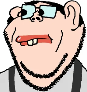 impish soyak ears, impish amerimutt, black hair, closed mouth, clothes, fat, glasses, hair, nerd, neutral