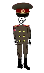 drill sergeant grey, drill sergeant soy, cap, closed mouth, clothes, collar tabs, communism, communist, dictatorship, drill sergeant