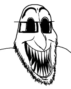 xooldude, 1soyjak, bald, beard, big eyes, cool, crazy, dialated eyes, dudeman, gape