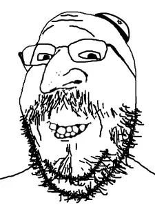 happy merchant, gapejak, kosherjak, mustached gapejak, wholesome soyjak, fusionjaks, 1soyjak, bald, beard, chubby