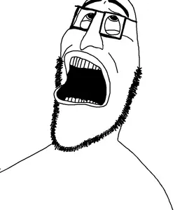 xooldude, turnthisshitoffdude, 1soyjak, bald, black eyes, disgusted, dracula, eyebrows, frown, glasses