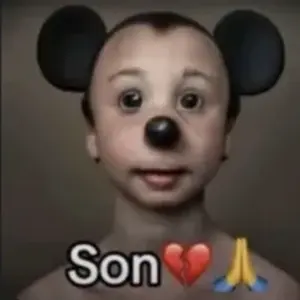 mickey mouse, brainrot, caca, chinktok, communiaryan, half open mouth, mickey, mickey ears, open eyes, tiktok meme