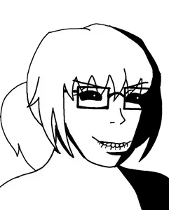 soyak, soygirl, rapeson, foidjaks, 1soyjak, biting lip, closed mouth, female, femjak, glasses