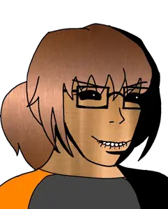 soyak, soygirl, femjak, rapeson, foidjaks, 1soyjak, biting lip, bronze hair, bronze skin, closed mouth