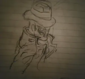 fedora, integrity check failed, mask, rorschach, sketch, traditional media, watchmen, dc comics