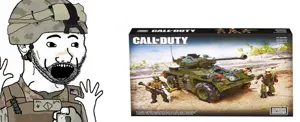 excited soyjak, army, clothes, hair, marine, mega bloks, open mouth, soldier, soyjak, stubble