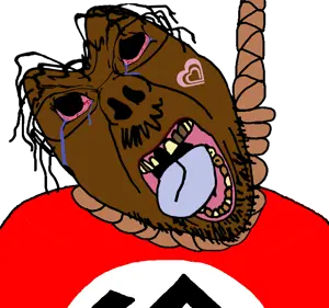 bernd, hanging troonjak, troonjak, 1soyjak, ack, bald, bloodshot eyes, blue hair, blue tongue, brown skin