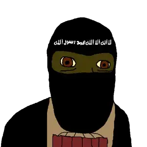 feraljak, tetojak, 1soyjak, balaclava, bald, brown skin, covered facial hair, daesh, dawla, dynamite