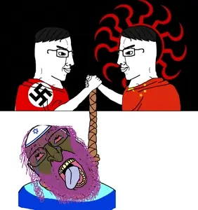bernd, chudjak, chudjak side, no more brother wars, 3soyjak, ack, beard, black hair, black skin, bloodshot eyes