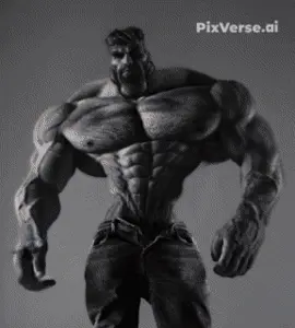 gigachad, terachad, 1nas, alcohol, beard, black hair, buff, closed mouth, clothes, drink