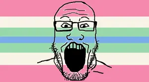 markiplier soyjak, flag, lgbt, open mouth, pride, pride flag, soyjak
