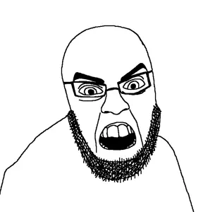 feraljak, frankfuck, ""remastered"" soyjaks, remastered soyjaks, 1soyjak, angry, bald, beard, black eyes, eyebrows