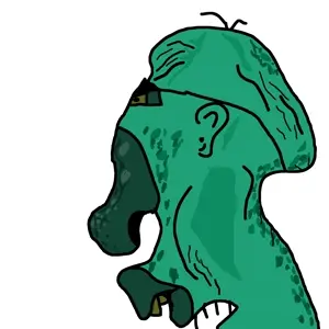 squidward tentacles, disgusting trevorcreature, 1soyjak, bald, black eyes, chud, ear, glasses, probably trevor, side view