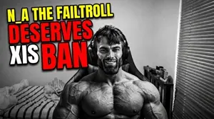 gigachad, deserved it, ban, beard, black hair, buff, chair, failtroll, foodistzen, front view