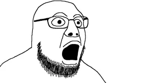 unknown, wrestlejak, bald, beard, big eyes, black eyes, eyebrows, frown, gaping mouth, glasses