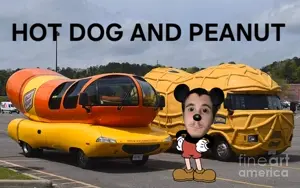 anarcho-communism, black hair, closed mouth, commie pedo troon, communiaryan, communimouse, front view, full body, hair, hot dog