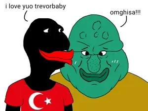 squidward tentacles, disgusting trevorcreature, meximutt, brazilmutt, 2soyjaks, bald, big nose, big red lips, black eyes, blue skin