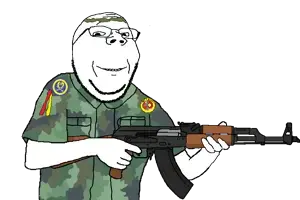 gapejak, wholesome soyjak, 1soyjak, ak-47, apzb, assault rifle, autonomous province of western bosnia, babo, bald, black eyes