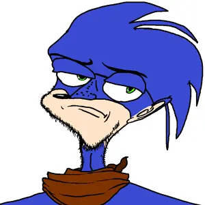sonic the hedgehog, weirdpenis, wonkywilly, animal, blue skin, cartoon, closed mouth, deformed, disappointed, discourse