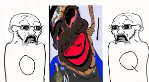 chudjak, soyak, doctos, patrick, jartycuck, 3soyjaks, afro, bald, black eyes, black hair
