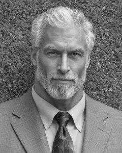 gigachad, gigachaded, agp, beard, buff, closed mouth, clothes, ears, front view, gray skin