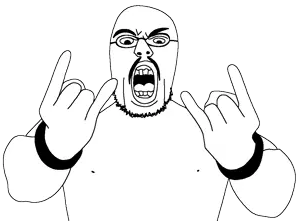 unknown, 1soyjak, angry, bald, black eyes, front view, get him to the greek, glasses, gums, half body