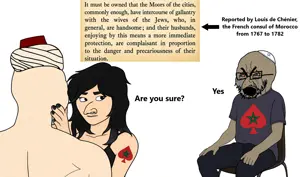 wojak, brandon, cryboy soyjak, soyak, branigger, ace of spades, back view, book, brown skin, chair