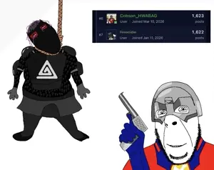 peacemaker, bernd, cobson, hanging troonjak, troonjak, hanging namefags, 'p, 2soyjaks, aaaaaaaaaack, ack