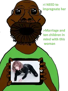 bernd, oh my god she is so attractive, /pol/ (soyjak.party), 1soyjak, bald, big lips, brazil, brown skin, clothes, female