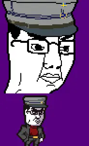 chudjak, 2soyjaks, black eyes, black hair, closed mouth, clothes, full body, glasses, hair, hat