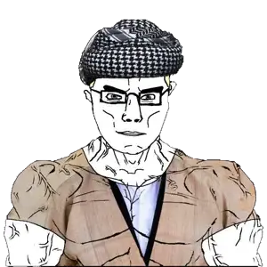 carl, chvrkx, chudjak, chudjak front, muscular chud, 1soyjak, blonde hair, blue eyes, buff, closed mouth