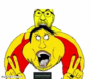 meximutt, mexiwhore, 2soyjaks, animated, anime, black eyes, eyes, face, fingers, glasses