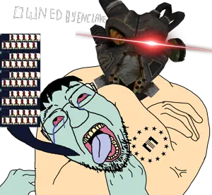 bernd, troonjak, 1soyjak, ack, baited, bloodshot eyes, choke hold, crying, enclave, enclave soldier
