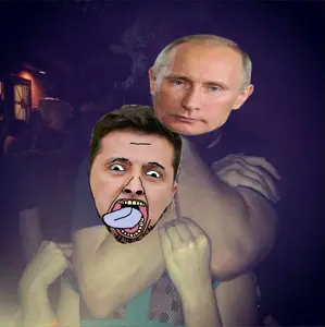 bernd, the weak should fear the strong, choke hold, headlock, open mouth, russia, russo ukrainian war, soyjak, strangling, stubble