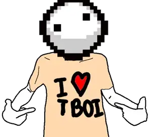 shirtjak, 1soyjak, almost full body, arm, bald, black eyes, clothes, front view, heart, i heart