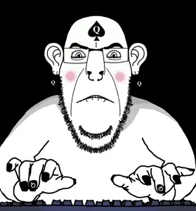 cobson, cobson front2, spadeson, spadeson, 1soyjak, angry, bald, bbc slut, biting lip, black background