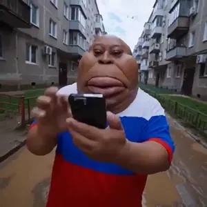 meximutt, 1soyjak, bald, black skin, brown eyes, explosion, fat, full body, irl background, no beard