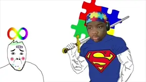 darius, cobson, zillyjak, autism, bandage, black eyes, black skin, blue shirt, blush, blush lines