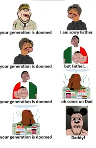 mickey mouse, impish soyak ears, markiplier soyjak, meximutt, brazilmutt, mexiaryan, blonde hair, brown hair, brown skin, closed mouth