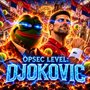pepe, opsec level, amphibian, animal, black hair, blue eyes, blue text, christian cross, closed mouth, clothes